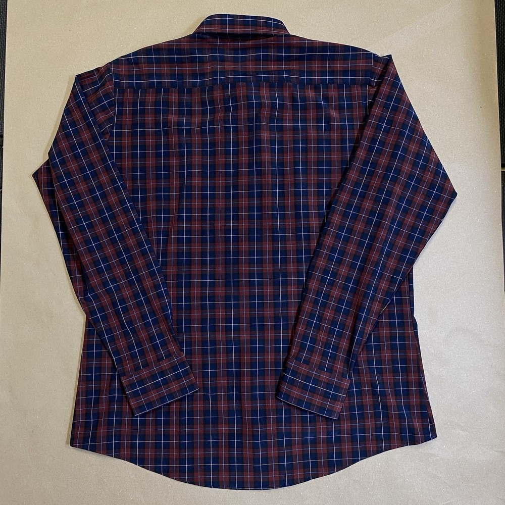 Mizzen Main Plaid Stretch Leeward Collection Shirt Large Red Spandex Mix - Picture 5 of 8